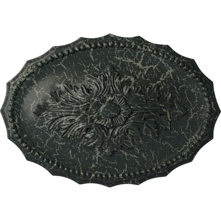Ekena Millwork Oxford Ceiling Medallion, Hand-Painted Painted Turtle Crackle, 16 7/8"W x 11 3/4"H x 1 1/2"P CM16OXPTC